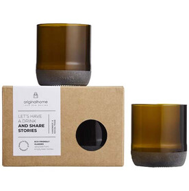 Originalhome 160 ml Trinkglas Set, braun bedrucken, Art.-Nr. 11340871