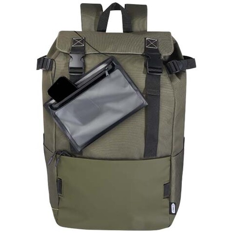 Roam GRS recycelter modularer Rucksack, grün bedrucken, Art.-Nr. 12071461