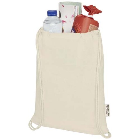 Oregon 140 g/m² Turnbeutel aus GRS recycelter Baumwolle, natur bedrucken, Art.-Nr. 12073506