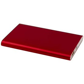 Pep 4000 mAh Type-C Powerbank aus recyceltem Aluminium, rot bedrucken, Art.-Nr. 12438021