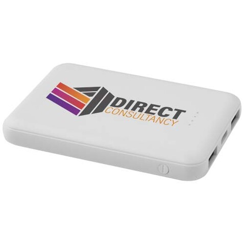 Asama 5000 mAh Typ-C Powerbank aus recyceltem Kunststoff, weiss bedrucken, Art.-Nr. 12438301