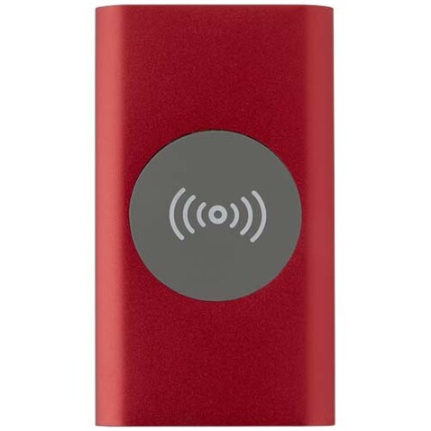 Juice 4000 mAh Typ-C kabellose Powerbank aus recyceltem Aluminium, rot bedrucken, Art.-Nr. 12438421