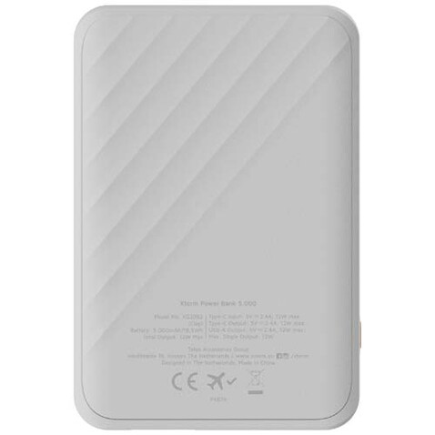 Xtorm XG205 Go2 12 W 5000 mAh Schnelllade-Powerbank, weiss bedrucken, Art.-Nr. 12440901