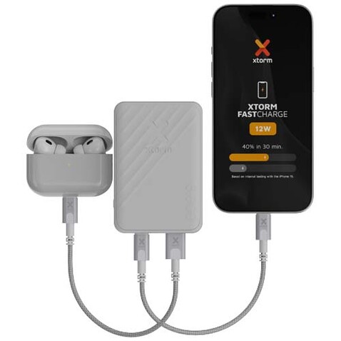 Xtorm XG205 Go2 12 W 5000 mAh Schnelllade-Powerbank, weiss bedrucken, Art.-Nr. 12440901
