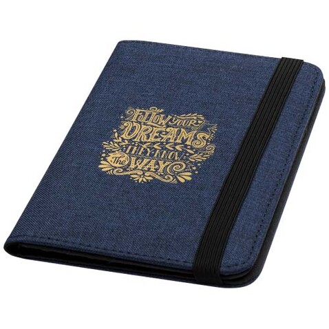 Ross GRS RPET RFID-Reisepasshalter, heather navy bedrucken, Art.-Nr. 13005855