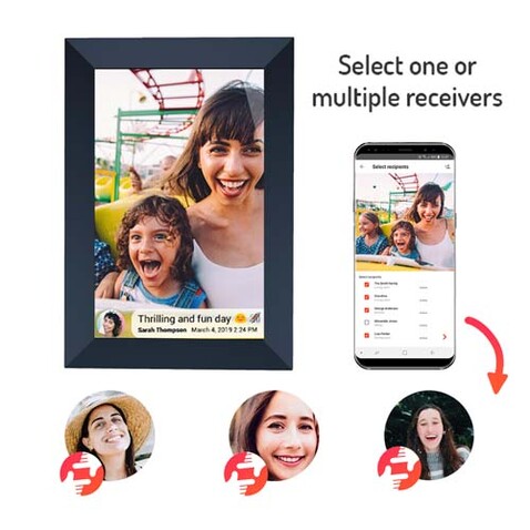 Prixton Prado 10" Frameo digitaler WLAN Fotorahmen, schwarz bedrucken, Art.-Nr. 2PA13090