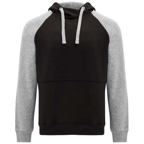 Badet zweifarbiger Kapuzenpullover für Kinder, schwarz, heather grau bedrucken, Art.-Nr. K10588BC