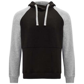 Badet zweifarbiger Kapuzenpullover für Kinder, schwarz, heather grau bedrucken, Art.-Nr. K10588BC Badet zweifarbiger Kapuzenpullover für Kinder, schwarz, heather grau bedrucken, Art.-Nr. K10588BC