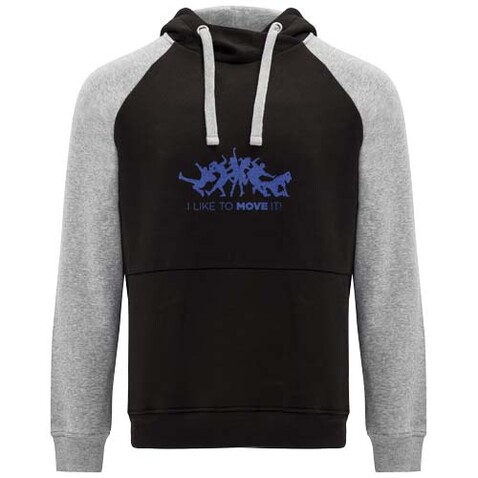 Badet zweifarbiger Kapuzenpullover für Kinder, schwarz, heather grau bedrucken, Art.-Nr. K10588BC