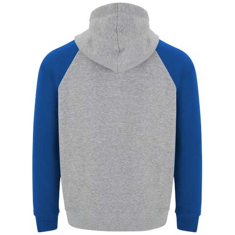 Badet zweifarbiger Kapuzenpullover für Kinder, heather grau, royalblau bedrucken, Art.-Nr. K1058B2C