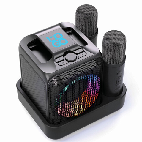 Singvibe Karaoke-Set mit Doppelmikrofon aus RCS rec. ABS schwarz bedrucken, Art.-Nr. P331.0601