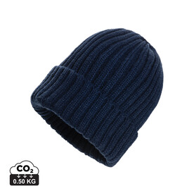 Kennedi AWARE™ Polylana® Beanie navy blau bedrucken, Art.-Nr. P453.3825
