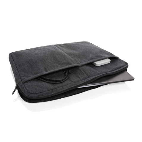 Laluka AWARE™ 15,6&quot; Laptoptasche aus recycelter Baumwolle anthrazit bedrucken, Art.-Nr. P788.149