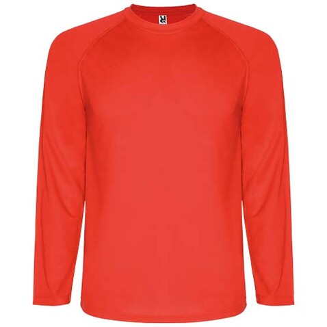 Montecarlo Langarm-Sport-Shirt für Kinder, rot bedrucken, Art.-Nr. K04154ID