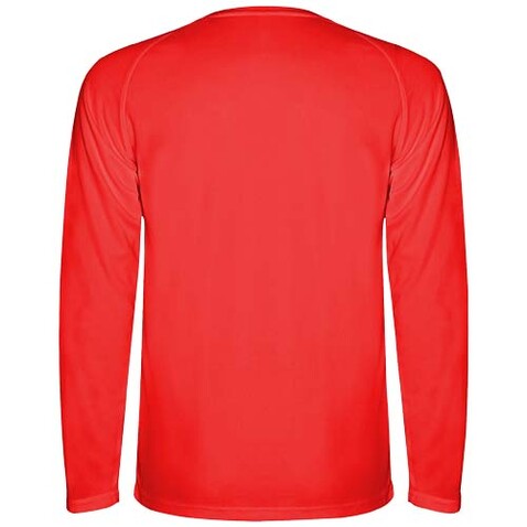 Montecarlo Langarm-Sport-Shirt für Kinder, rot bedrucken, Art.-Nr. K04154ID