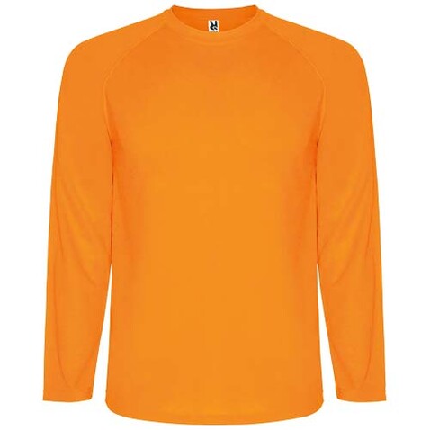 Montecarlo Langarm Sport-Shirt für Männer, Fluor Orange bedrucken, Art.-Nr. R04153L2 Montecarlo Langarm Sport-Shirt für Männer, Fluor Orange bedrucken, Art.-Nr. R04153L2