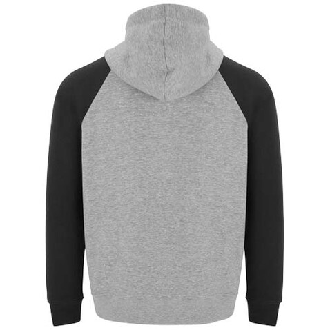 Badet zweifarbiger Kapuzenpullover Unisex, heather grau, schwarz bedrucken, Art.-Nr. R10588J2