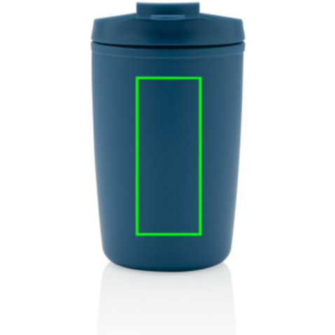 GRS recycelter PP-Becher mit Flip-Deckel blau bedrucken, Art.-Nr. P433.085
