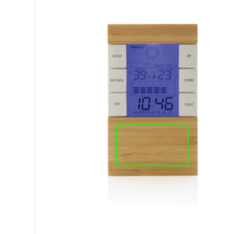 Utah Wetterstation aus RCS rKunststoff &amp; Bambus braun bedrucken, Art.-Nr. P279.419
