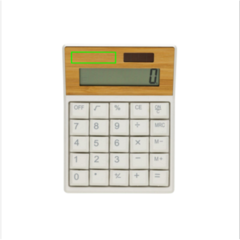 Utah Taschenrecher aus RCS rKunststoff &amp; Bambus braun bedrucken, Art.-Nr. P279.519