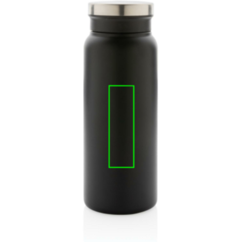 RCS recycelte Stainless Steel Vakuumflasche 600ml schwarz, schwarz bedrucken, Art.-Nr. P433.021