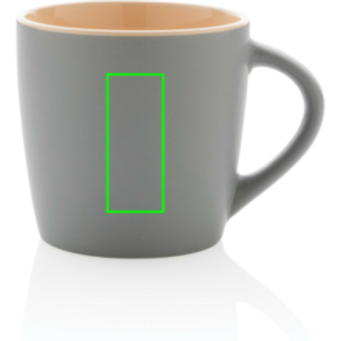 Keramiktasse innen coloriert, 300ml braun, grau bedrucken, Art.-Nr. P434.009