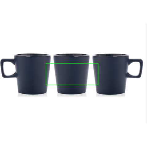Moderne Keramik Kaffeetasse, 300ml navy blau bedrucken, Art.-Nr. P434.055