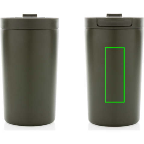 Doppelwandiger Vakuum-Becher aus RCS recyceltem SS grün bedrucken, Art.-Nr. P435.097
