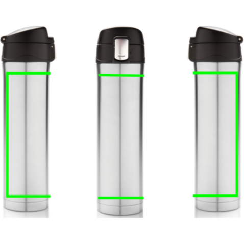 Easy Lock Vakuum-Flasche aus RCS recyceltem Stahl silber bedrucken, Art.-Nr. P435.502