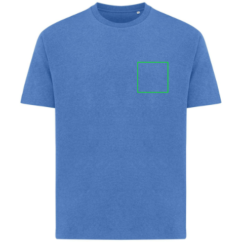 Iqoniq Teide T-Shirt aus recycelter Baumwolle heather blue bedrucken, Art.-Nr. T9105.024.XXXL