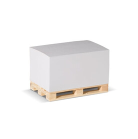 Zettelblock Pad 12x8x6cm FSC auf Holzpalette - Weiss bedrucken, Art.-Nr. LT91759-N0001