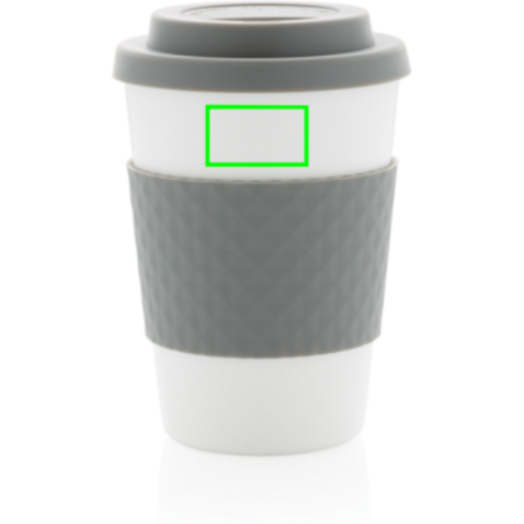 Wiederverwendbarer Kaffeebecher 270ml grau bedrucken, Art.-Nr. P432.672