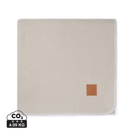 VINGA Moulton Decke aus GRS rPET beige, feather grey bedrucken, Art.-Nr. V4040519