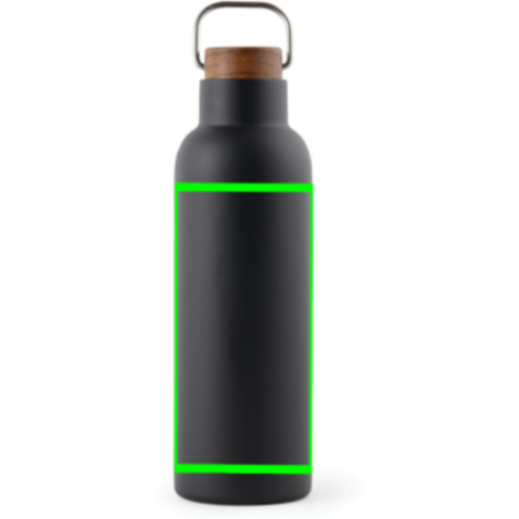 VINGA Ciro RCS recycelte Vakuumflasche 800ml schwarz bedrucken, Art.-Nr. V430031