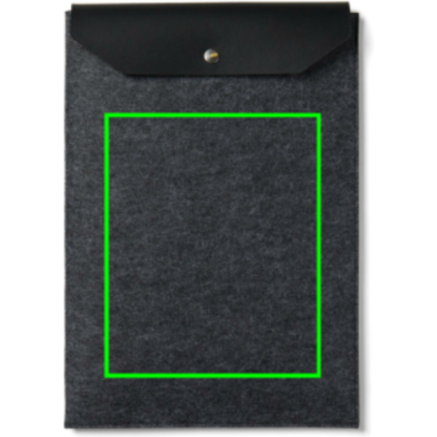 VINGA Albon 15&quot; Laptop-Seeve aus GRS recyceltem Filz schwarz bedrucken, Art.-Nr. V788101