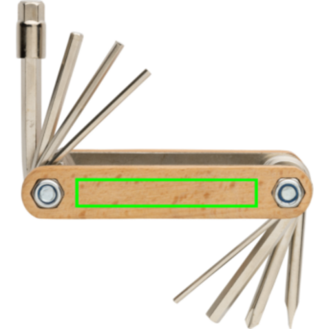 Sechskantwerkzeug aus Holz braun bedrucken, Art.-Nr. P221.089
