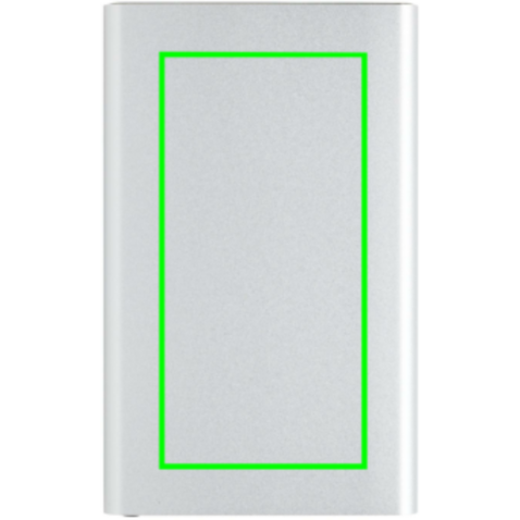 4.000mAh Type-C Powerbank aus RCS recyeltem ABS &amp; Aluminium silber bedrucken, Art.-Nr. P322.422