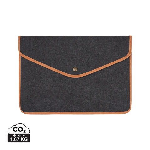 VINGA Bosler 14&quot; Laptop-Tasche aus GRS recyceltem Canvas schwarz bedrucken, Art.-Nr. V7880301