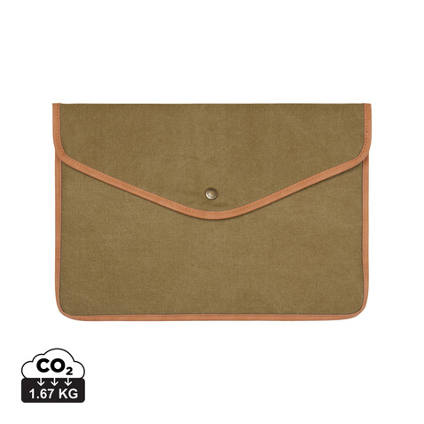 VINGA Bosler 14" Laptop-Tasche aus GRS recyceltem Canvas grün bedrucken, Art.-Nr. V7880307 VINGA Bosler 14" Laptop-Tasche aus GRS recyceltem Canvas grün bedrucken, Art.-Nr. V7880307