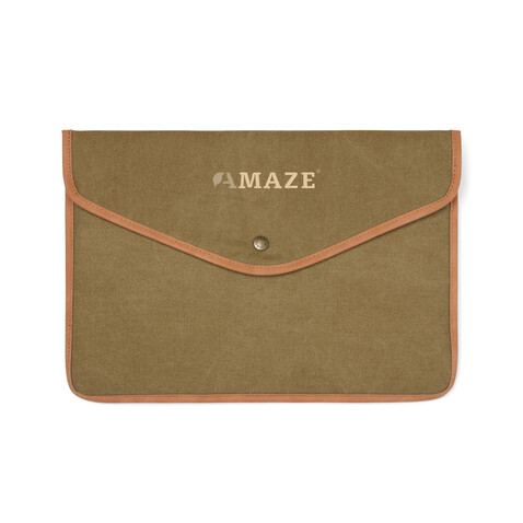 VINGA Bosler 14" Laptop-Tasche aus GRS recyceltem Canvas grün bedrucken, Art.-Nr. V7880307 VINGA Bosler 14" Laptop-Tasche aus GRS recyceltem Canvas grün bedrucken, Art.-Nr. V7880307