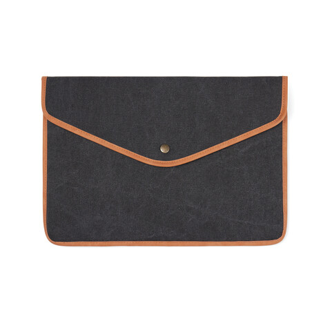 VINGA Bosler 14&quot; Laptop-Tasche aus GRS recyceltem Canvas schwarz bedrucken, Art.-Nr. V7880301