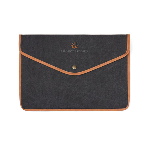 VINGA Bosler 14&quot; Laptop-Tasche aus GRS recyceltem Canvas schwarz bedrucken, Art.-Nr. V7880301