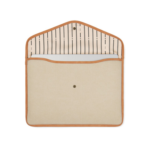 VINGA Bosler 16" Laptop-Tasche aus GRS recyceltem Canvas beige bedrucken, Art.-Nr. V7880419 VINGA Bosler 16" Laptop-Tasche aus GRS recyceltem Canvas beige bedrucken, Art.-Nr. V7880419