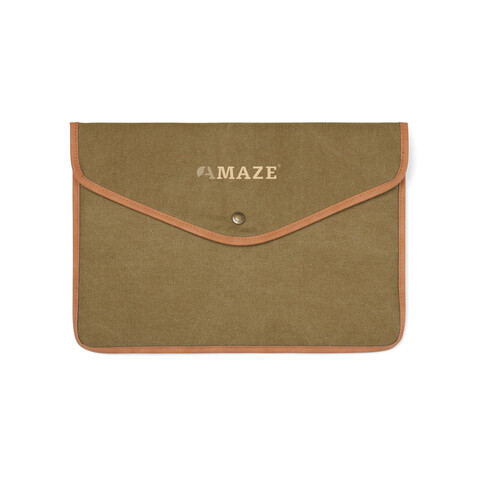VINGA Bosler 16" Laptop-Tasche aus GRS recyceltem Canvas grün bedrucken, Art.-Nr. V7880407
