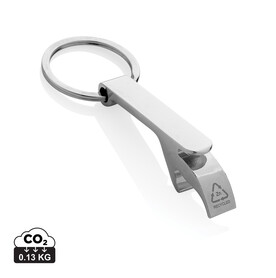 Flaschenöffner &amp;amp; Schlüsselband aus RCS rec. Zinklegierung silber bedrucken, Art.-Nr. P191.6002