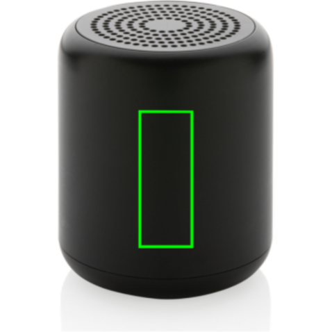 5W Wireless Speaker aus RCS recyceltem Kunststoff schwarz bedrucken, Art.-Nr. P329.851