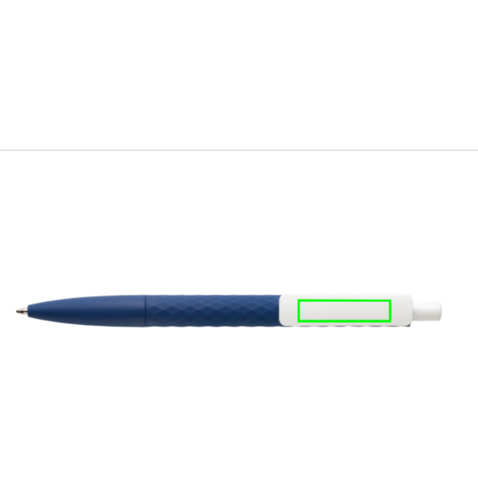 X3-Stift mit Smooth-Touch navy blau, weiß bedrucken, Art.-Nr. P610.969