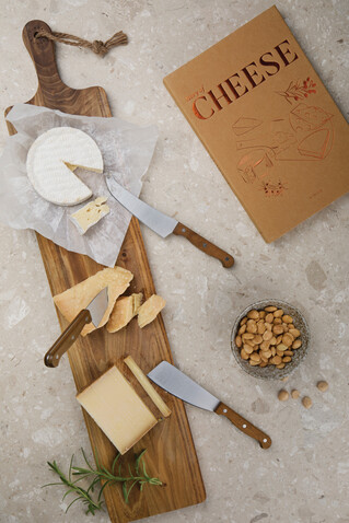 VINGA Käsemesser-Set Story of Cheese braun bedrucken, Art.-Nr. V2613627