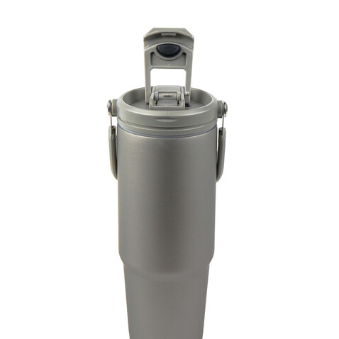 VINGA Eos Trek 880ml Flasche aus RCS rec. Stainless-Steel grau, grau bedrucken, Art.-Nr. V4320322