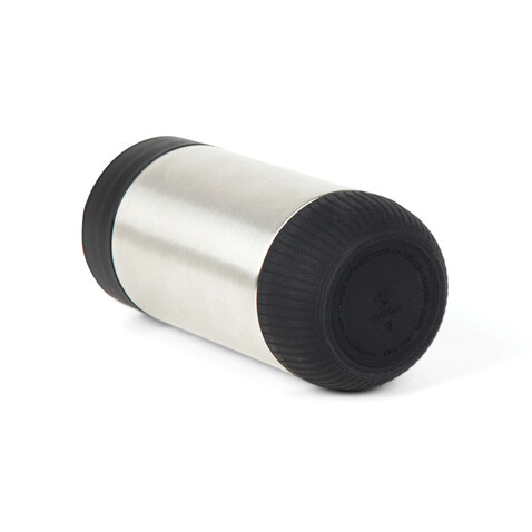 VINGA Erie 350ml Becher aus RCS rec. Stainless-Steel silber, schwarz bedrucken, Art.-Nr. V4321002